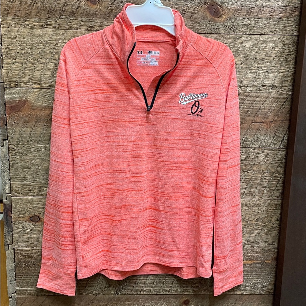 Under Armour Baltimore Orioles Youth Unisex 1/4 Zip Pullover Orange Medium